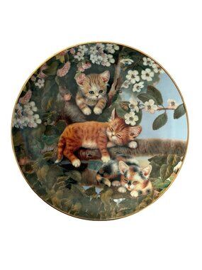 Bradford Exchange Out On A Limb Plate Frisky Felines Jürgen Scholz Cat Collector